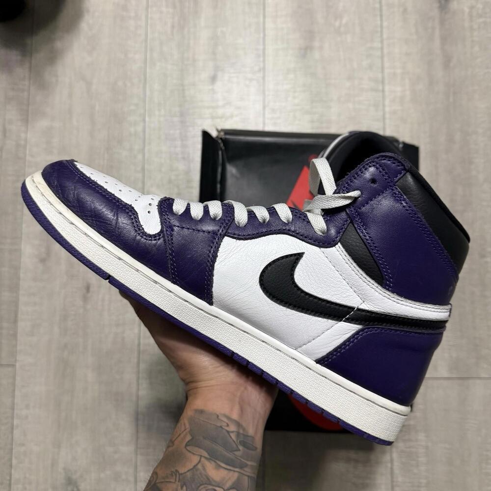 Nike Air Jordan 1 Retro OG High 2.0 Court Purple 555088 500 Size 11.5 men - Picture 2 of 11